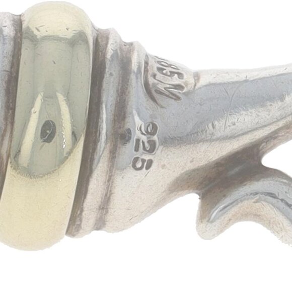 David Yurman 6mm Wheat Chain Necklace 16 3/4" - Sterling Silver 925 Yellow 14k - Picture 7 of 8